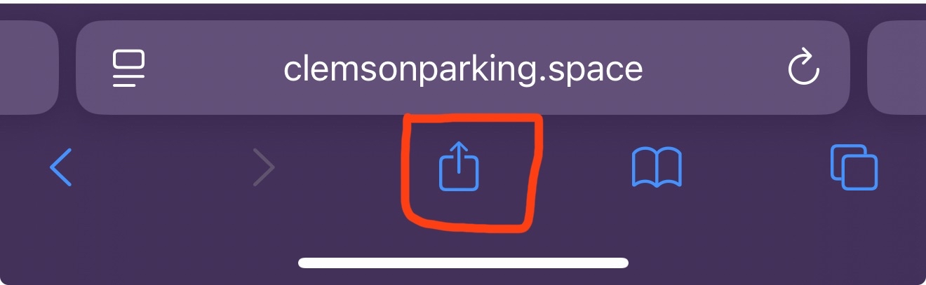 Tap the Share button in Safari